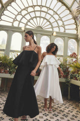 Reyna Tiered Maxi Dress in Black