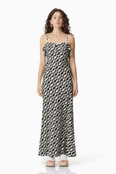 CURAAE Gianna Maxi Dress In Black & White