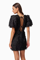 Hailey Textured 3D Mini Dress In Black