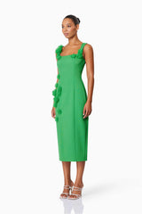 Valeria Eventwear Midi Dress In Green