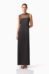 Margot Satin Gown in black