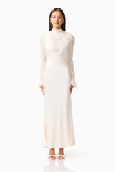 Margot Long Sleeve Gown in White