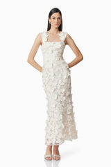Scarlett Butterfly Midi Dress In White