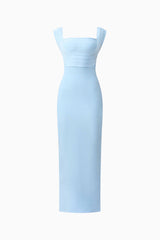 Fiona Fitted Maxi Dress in Blue