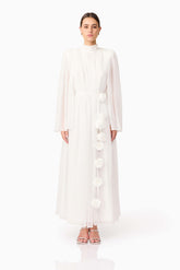 Melissa Long Sleeve Gown in White