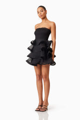 Louise Strapless Mini Dress In Black
