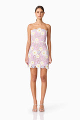 Sigrid Strapless Mini Dress in Purple