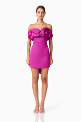 Sharon Strapless Mini Dress in Purple