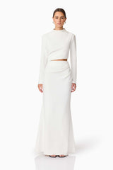 Nerissa Long Sleeve Gown in White
