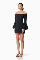 Hazelle Strapless Mini Dress in Black