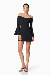 Hazelle Strapless Mini Dress in Black