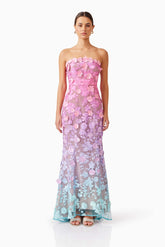 Elle Gown in Pink & Blue Ombre