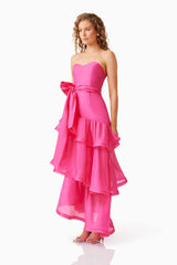 Kalani Strapless Maxi Dress in Pink
