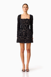 Eris Long Sleeve Mini Dress in Black