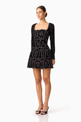 Eris Long Sleeve Mini Dress in Black
