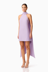 Mira Halter Mini Dress in Purple