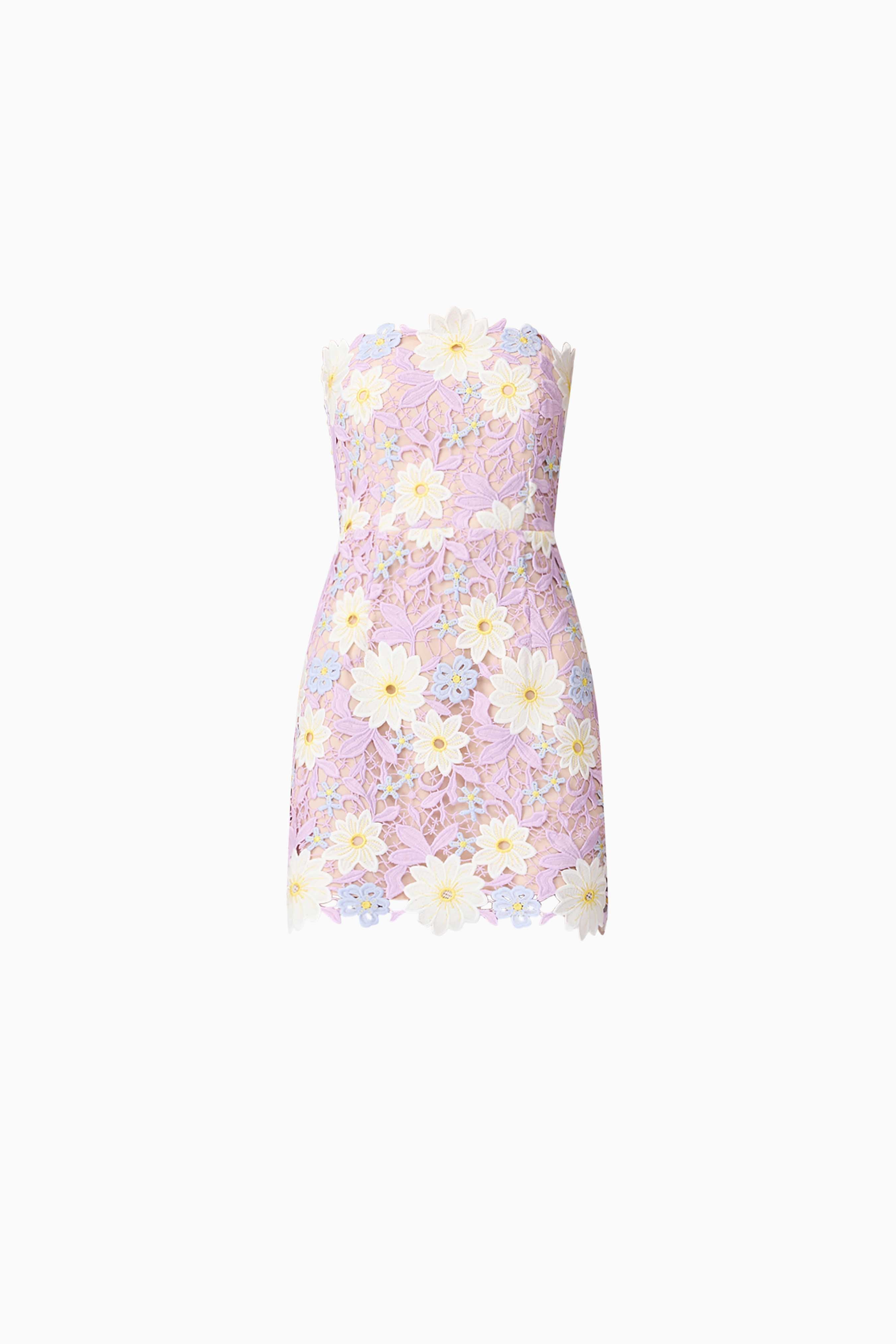 Sigrid Strapless Mini Dress in Purple