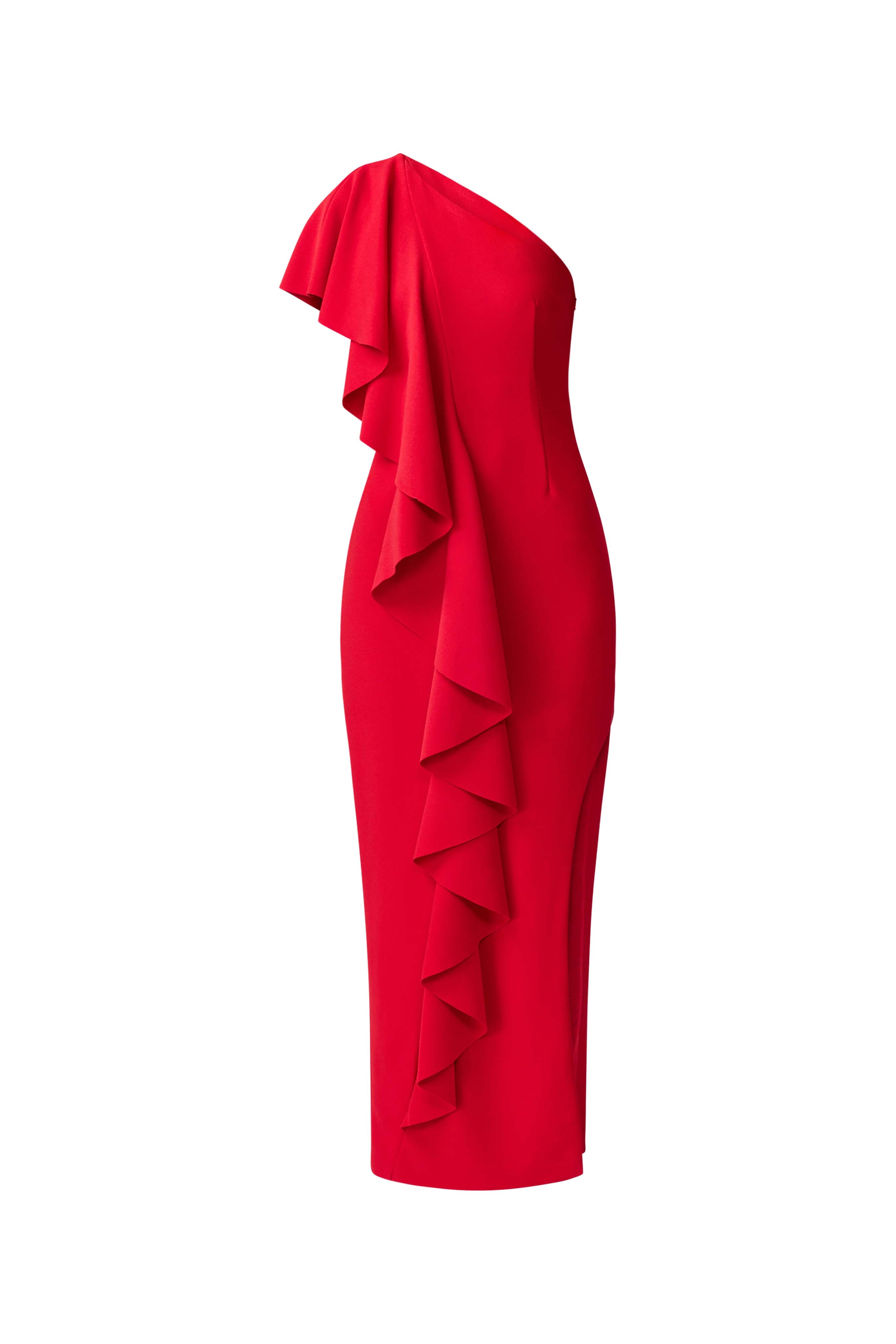 Lila Asymmetrical Gown in Red