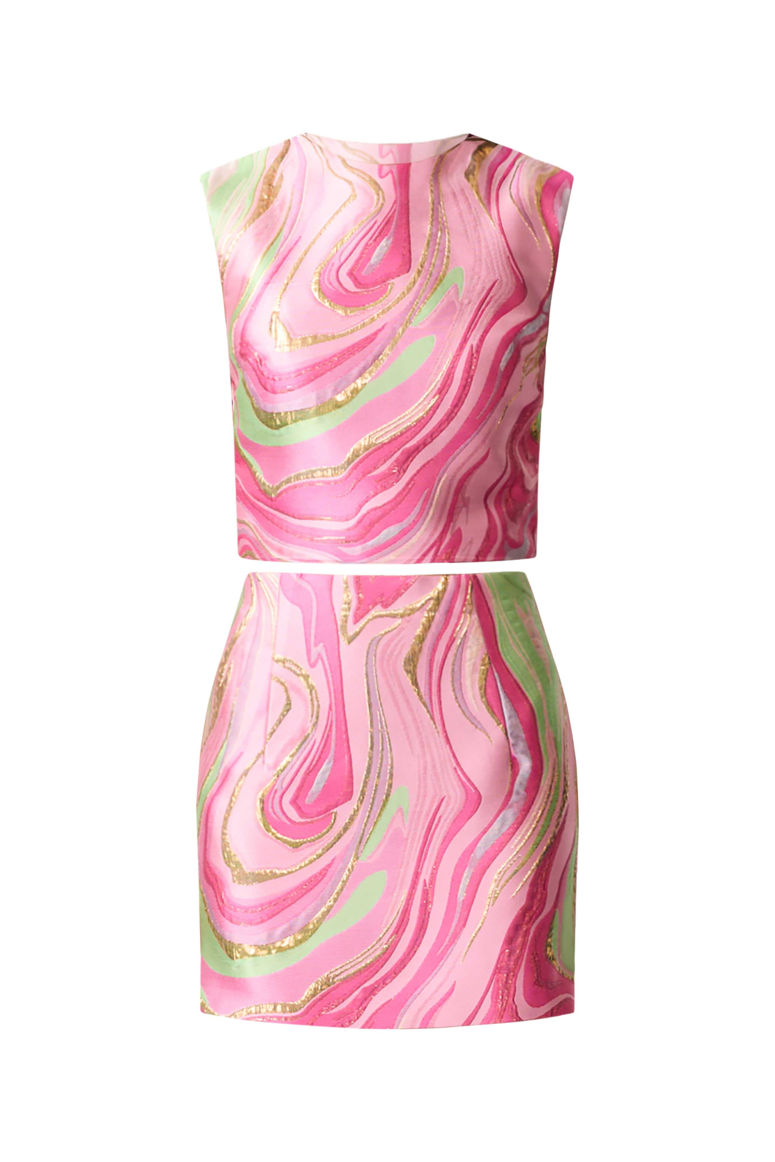 Mirella Top & Skirt Set in Pink
