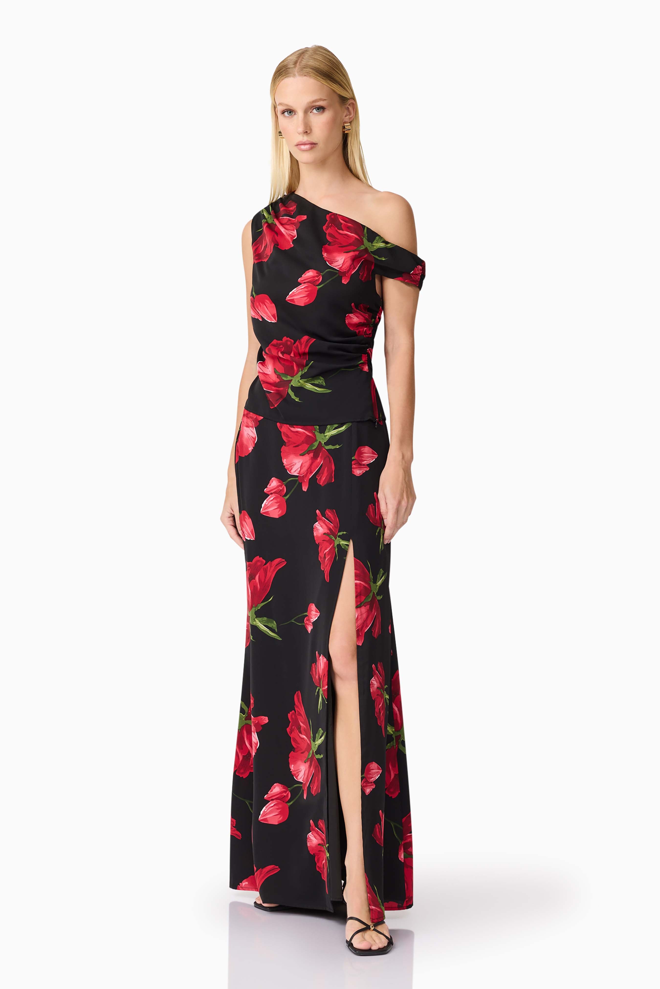 CURAAE Valetta Floral Set in Black & Red