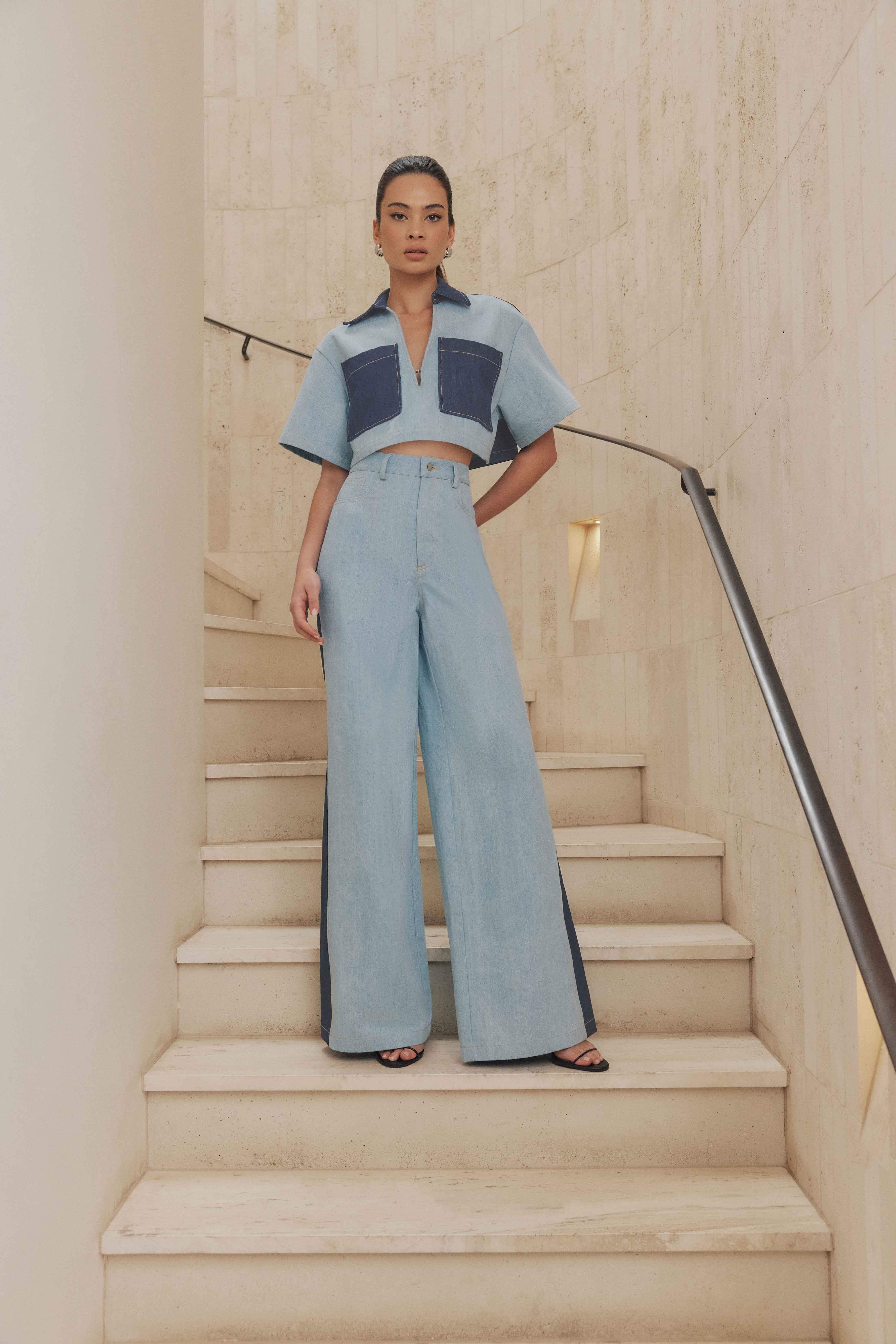 CURAAE Lyon Wide Leg Denim Jeans