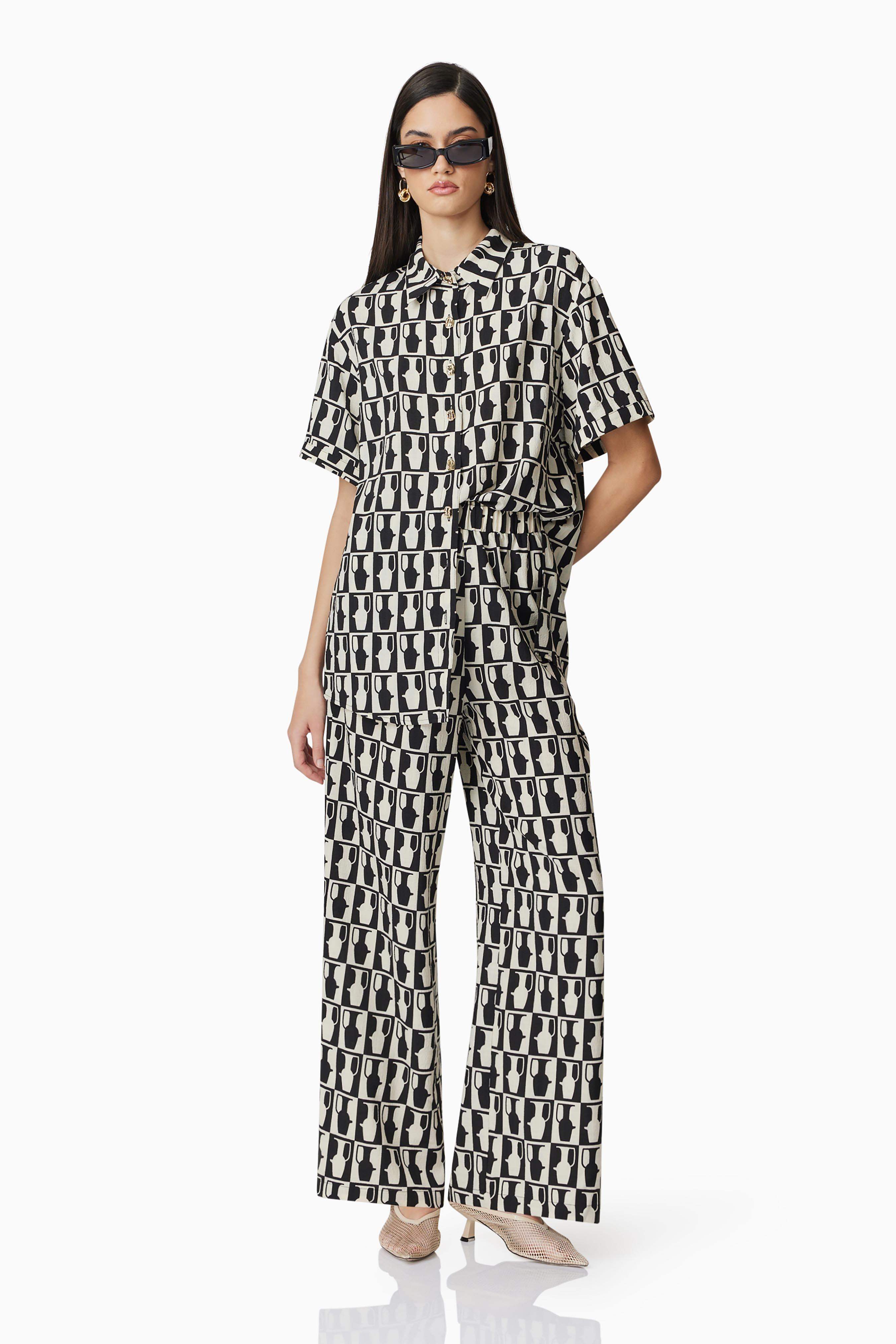 CURAAE Gianna Trousers In Black & White