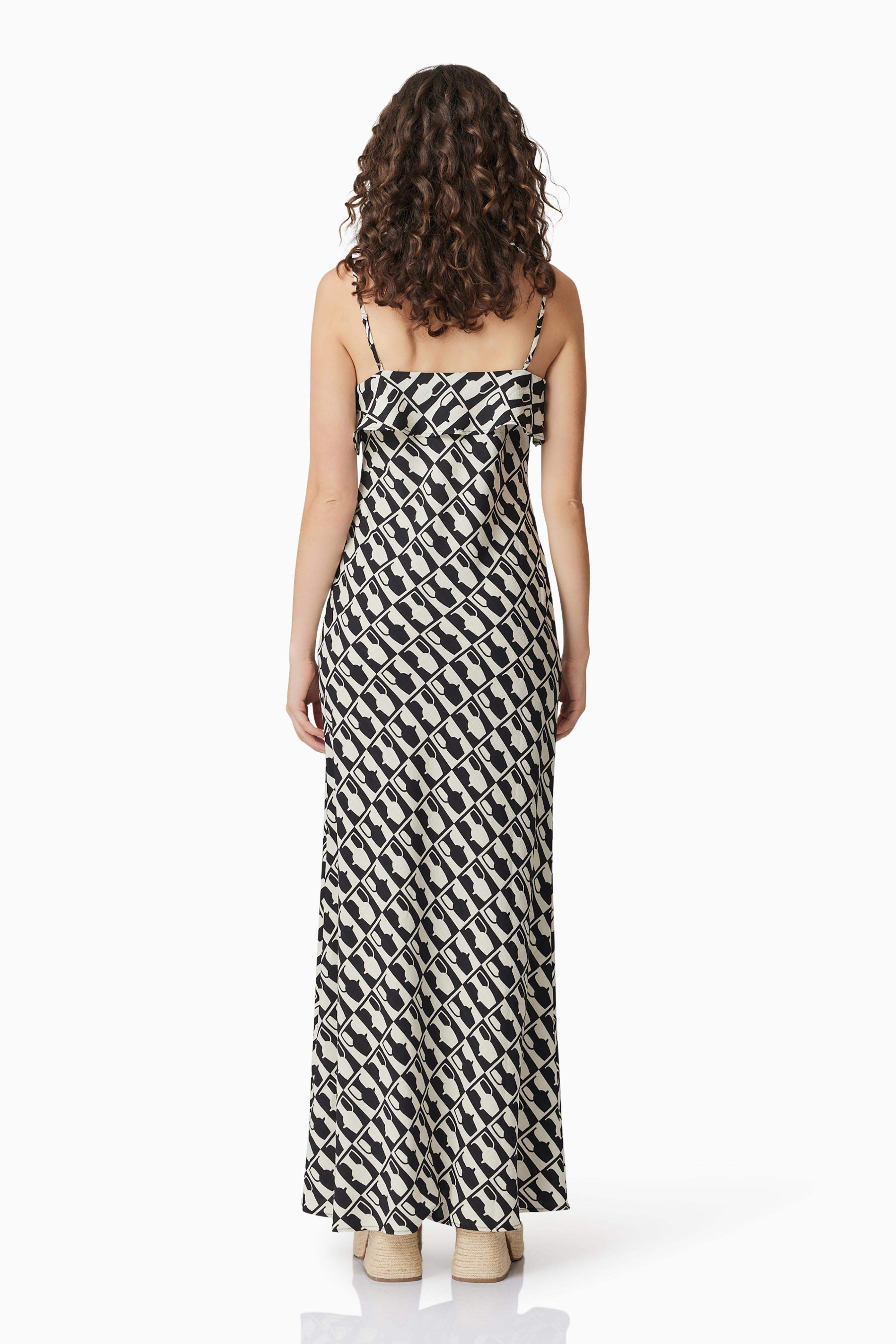 CURAAE Gianna Maxi Dress In Black & White