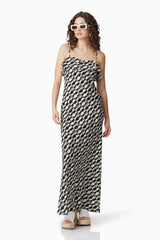 CURAAE Gianna Maxi Dress In Black & White