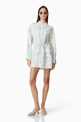 CURAAE Esther Floral Mini Shirt Dress