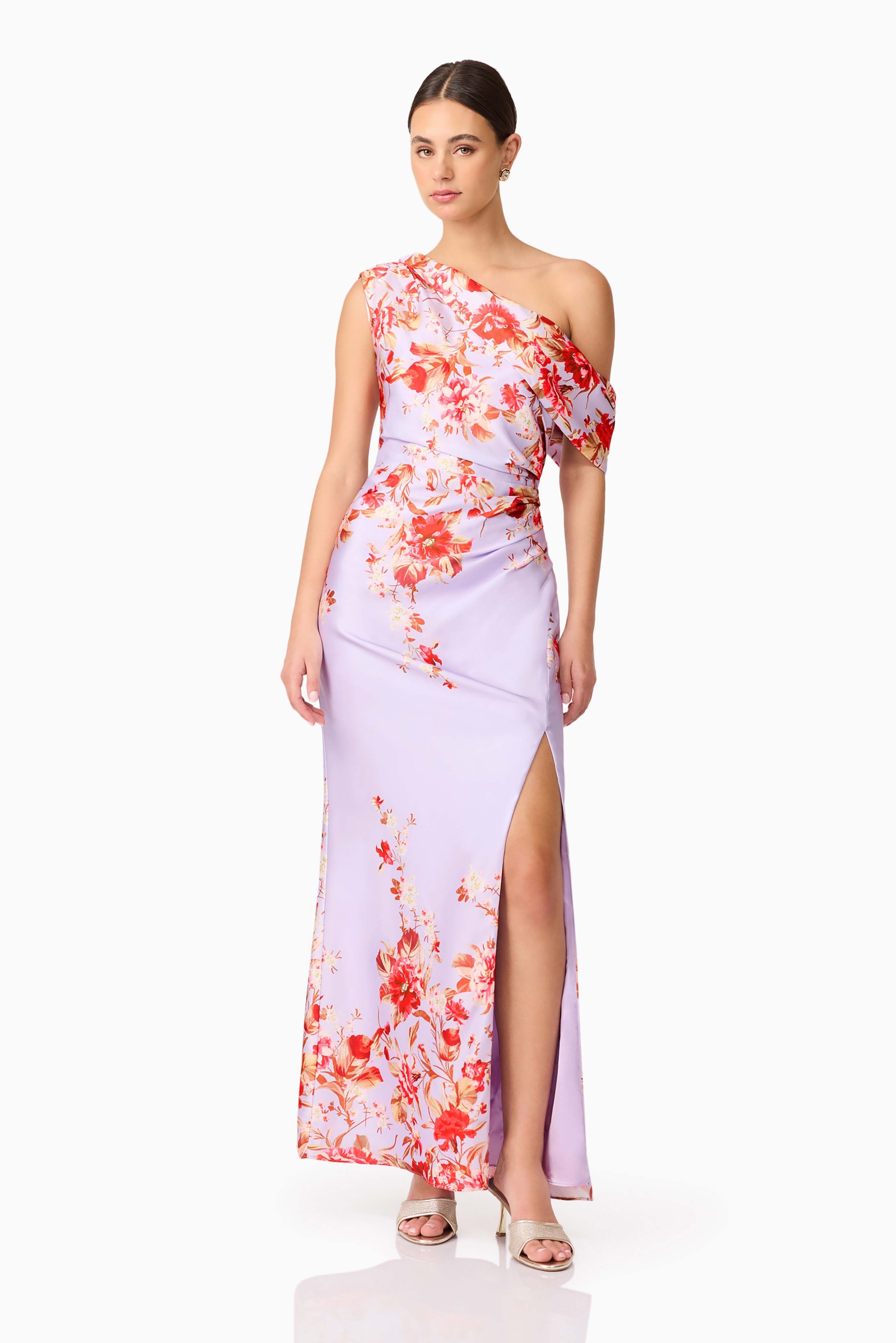 Elina Asymmetrical Gown in Purple