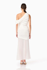 Darya Asymmetrical Gown in White
