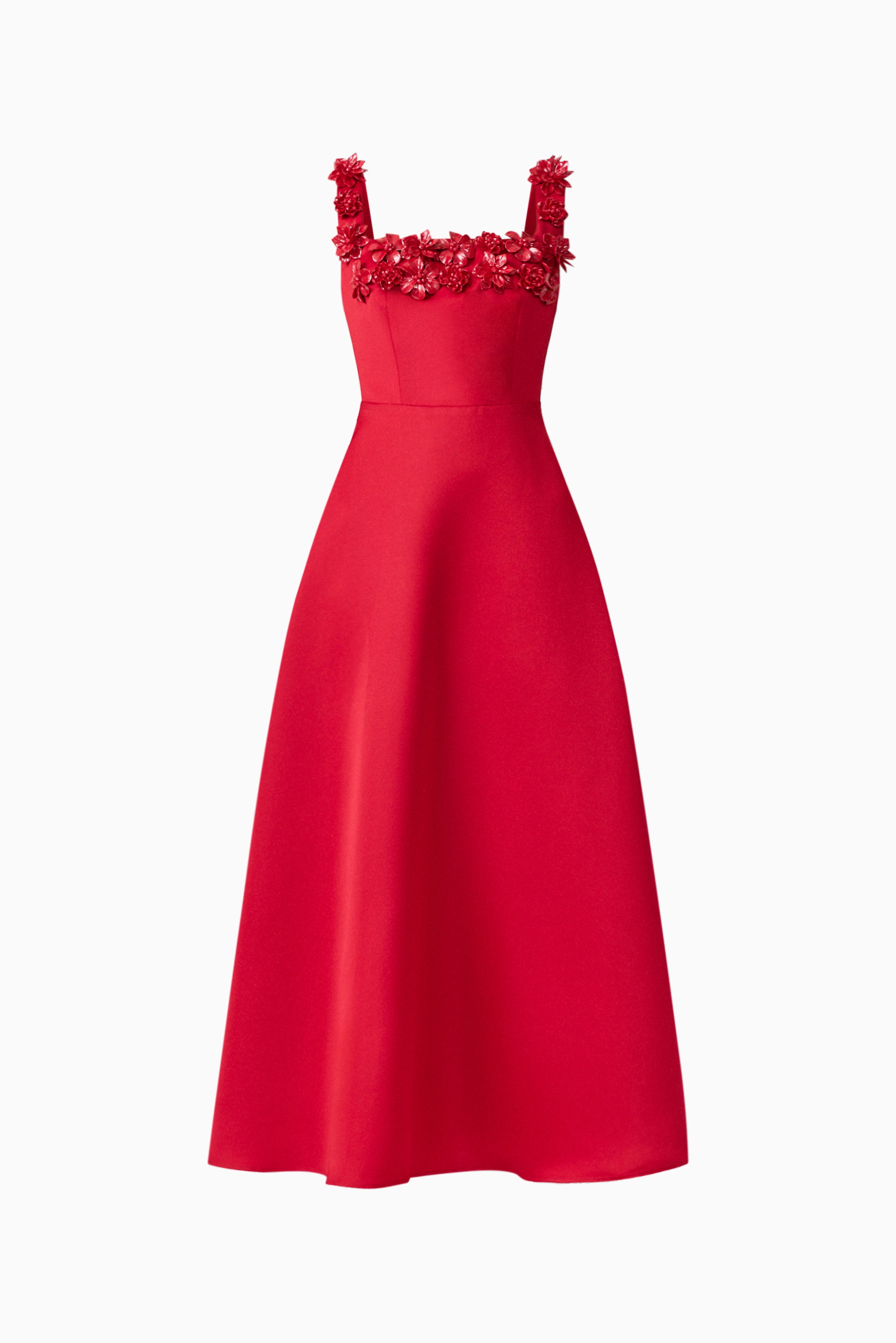 Lucetta Fit & Flare Midi Dress in Red
