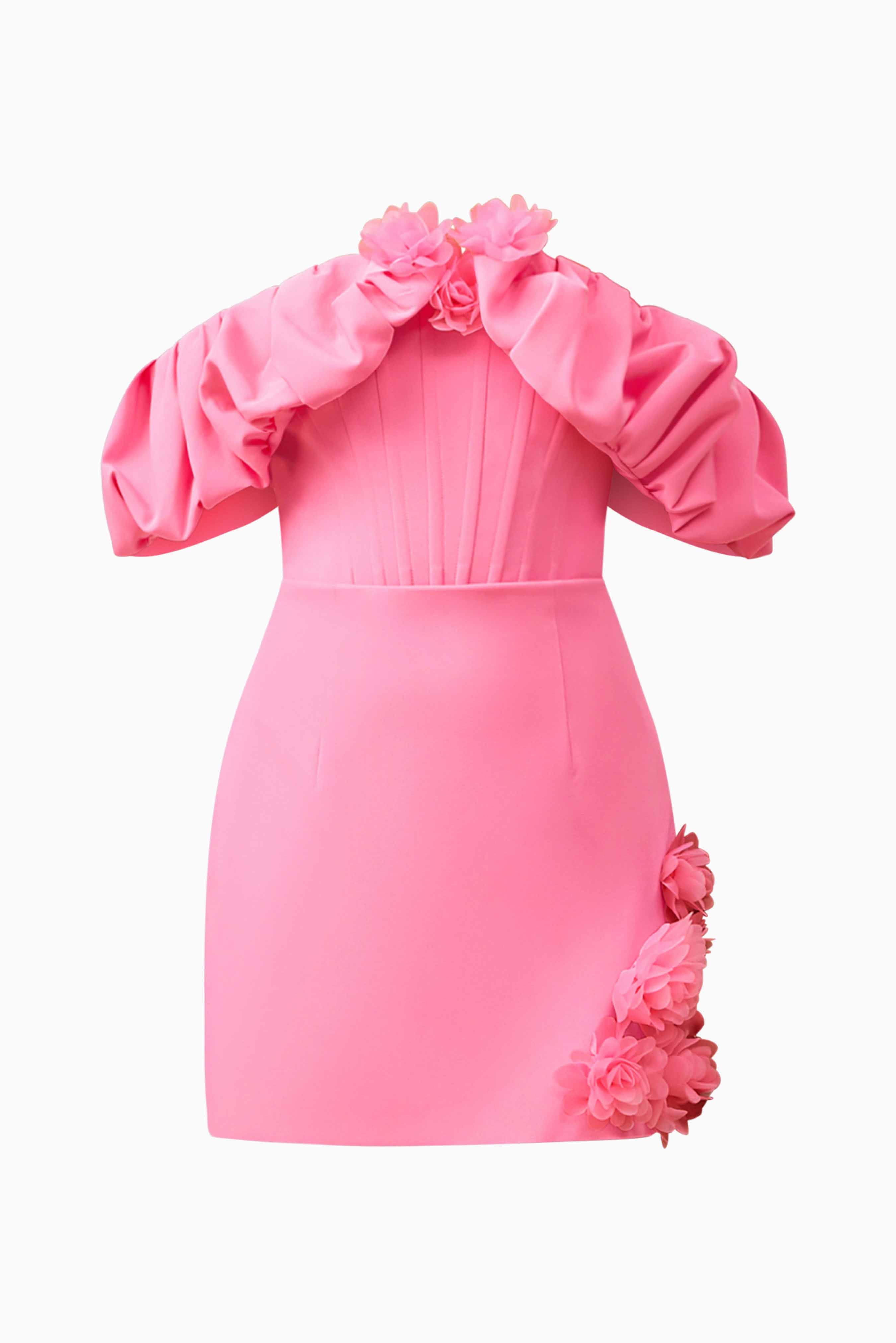 Klara Off The Shoulder Mini Dress in Pink