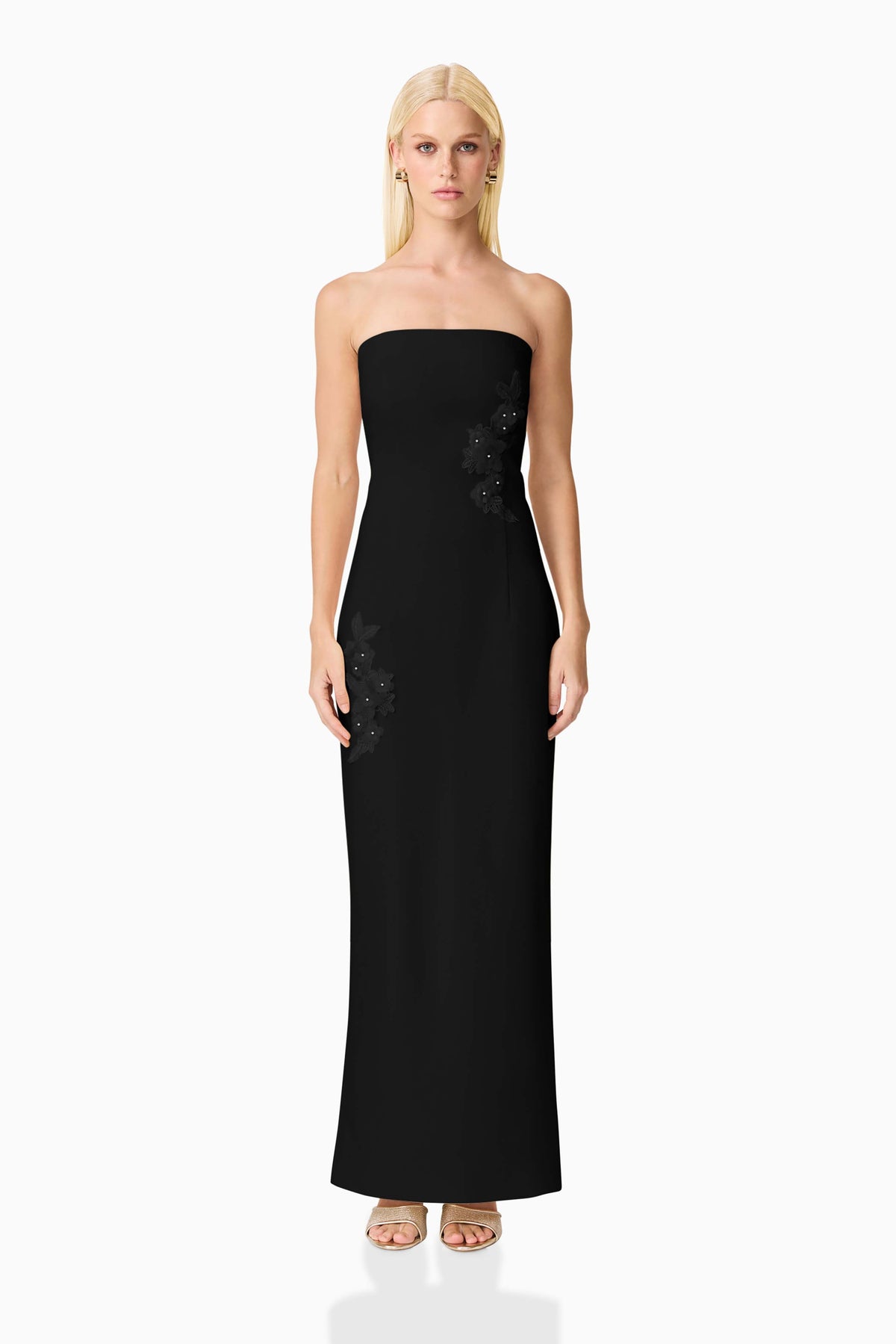 Evee Strapless Maxi Dress in Black