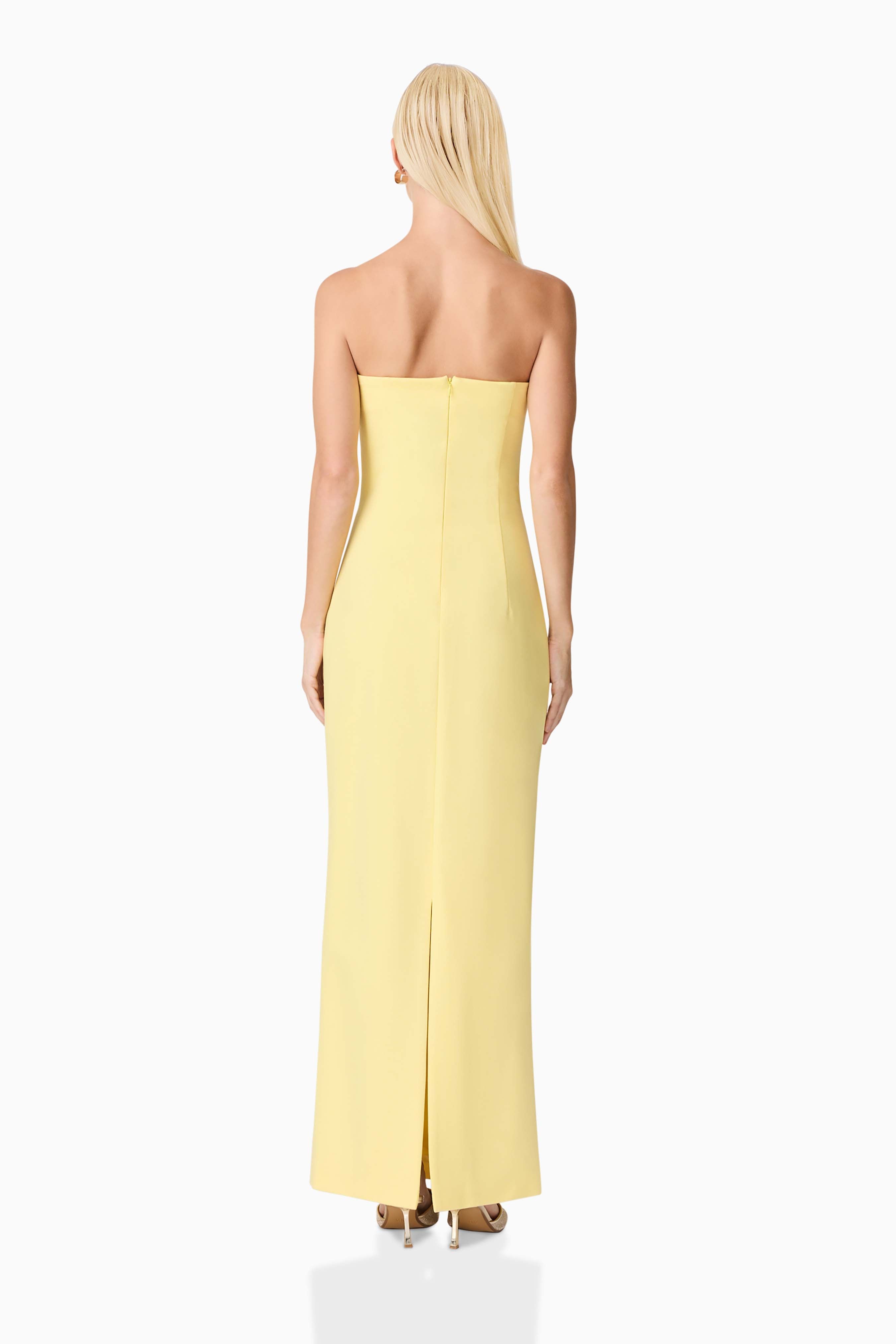 Evee Strapless Maxi Dress in Yellow