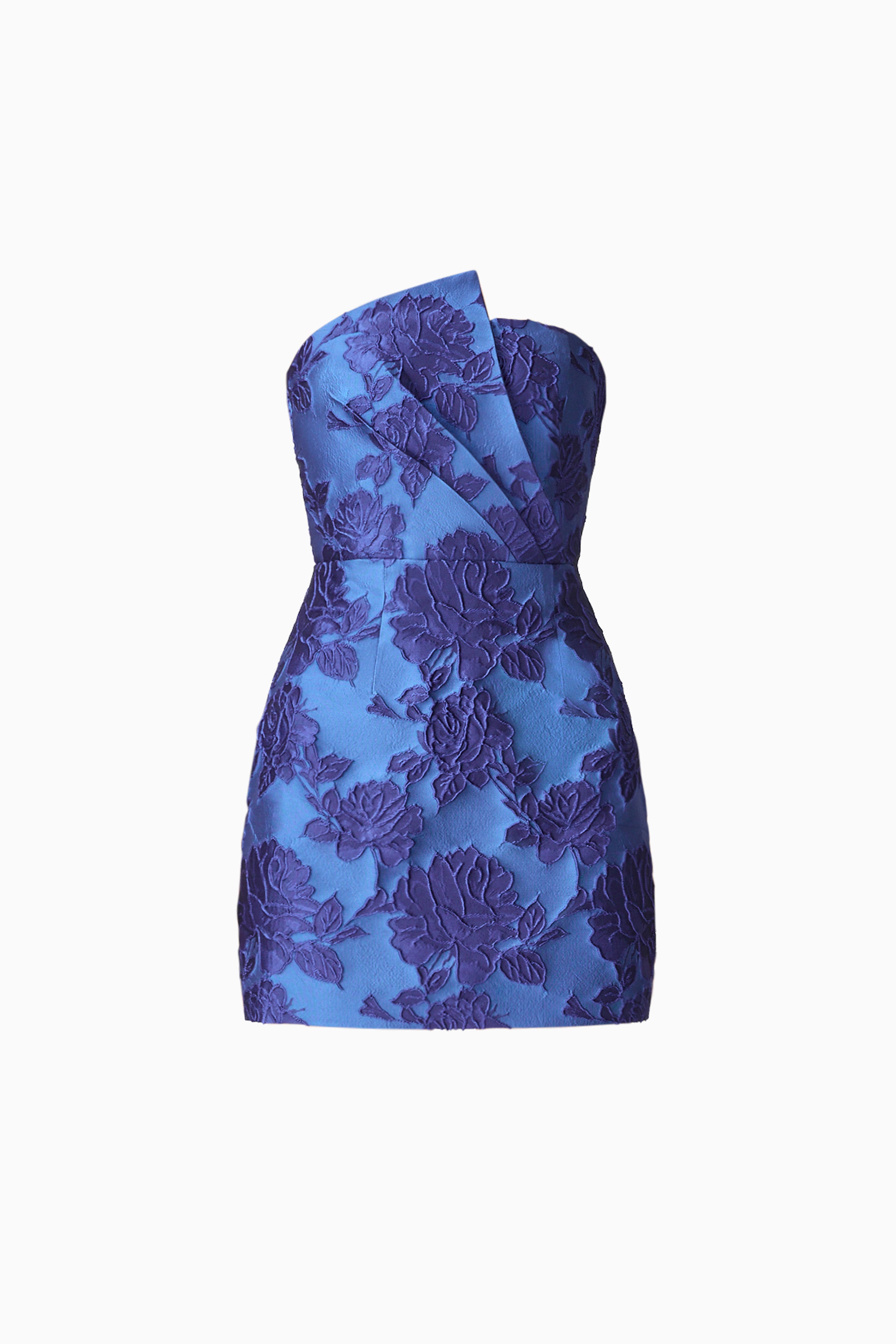 Sorelle Asymmetric Mini Dress in Cobalt Blue