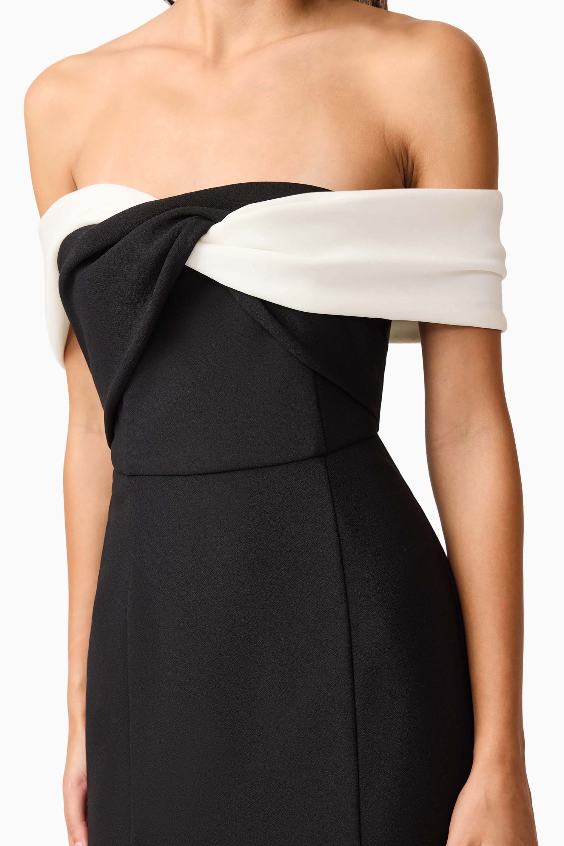 Ruby Off The Shoulder Gown in Black