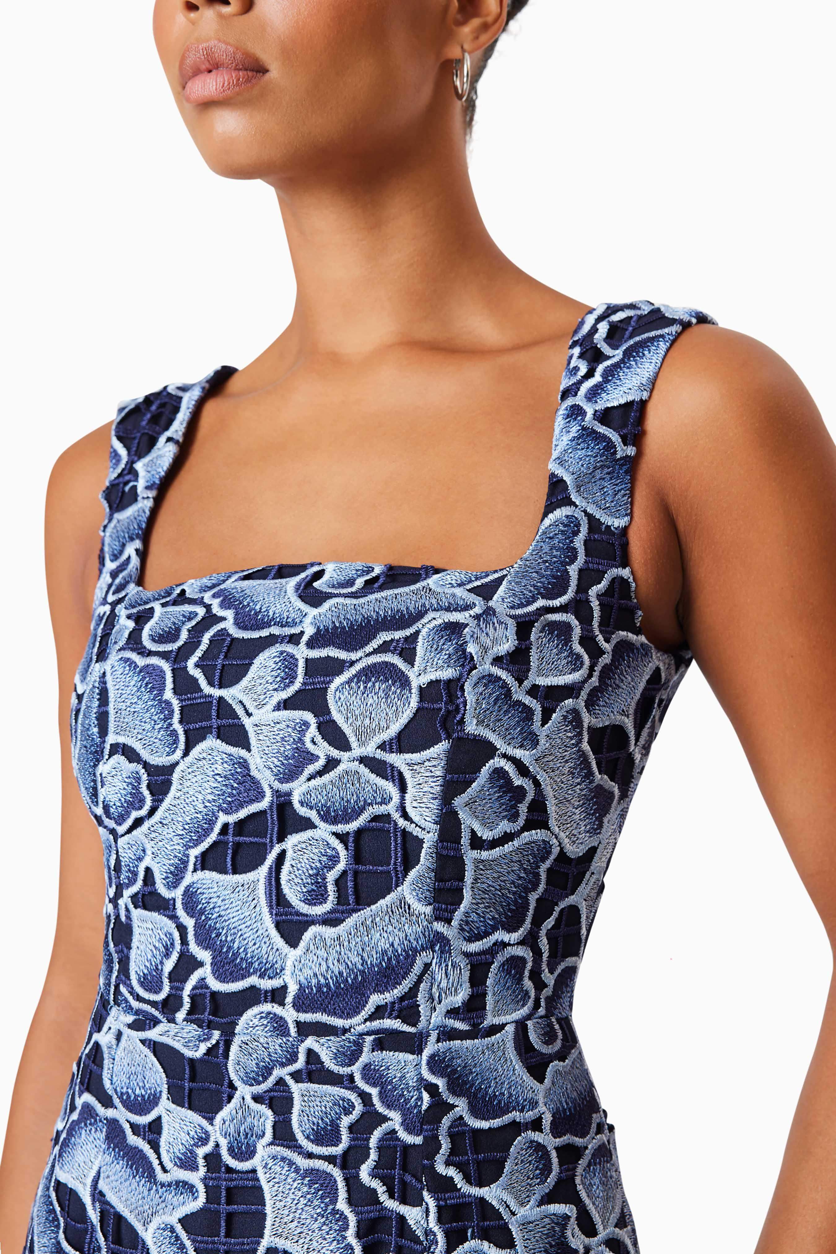 Mila Cocktail Midi Dress In Blue
