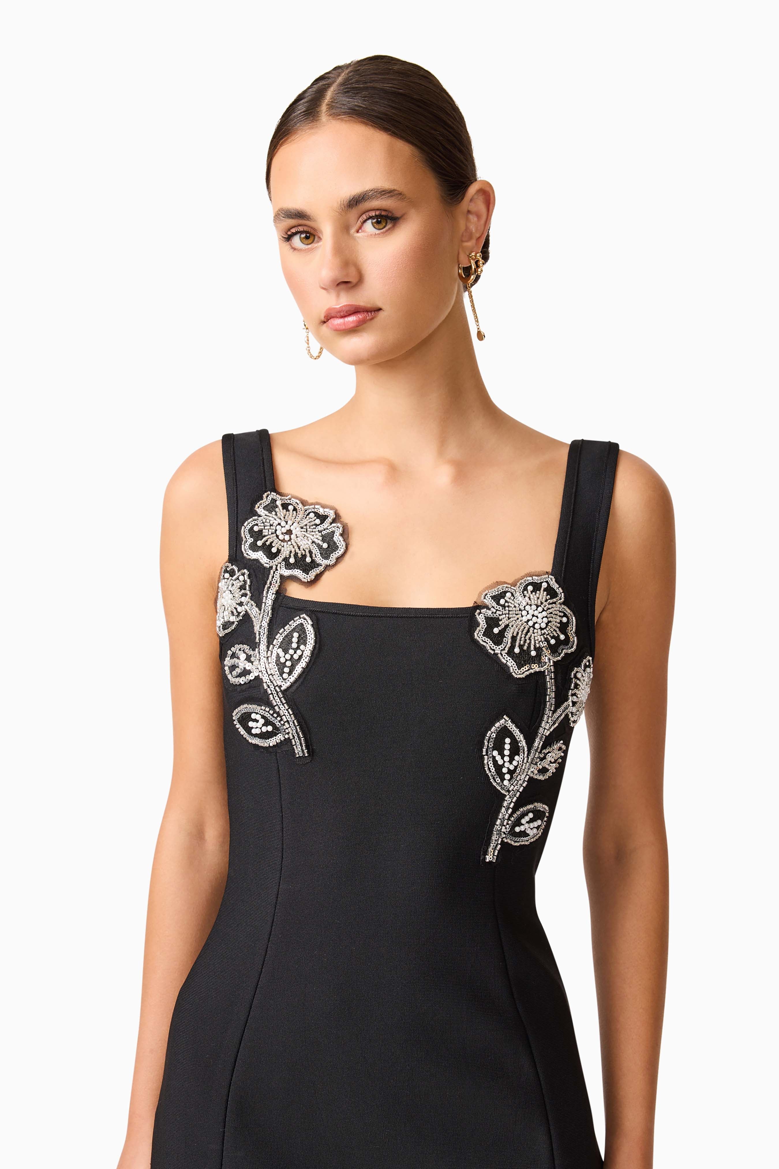 Soleil Party Mini Dress in Black