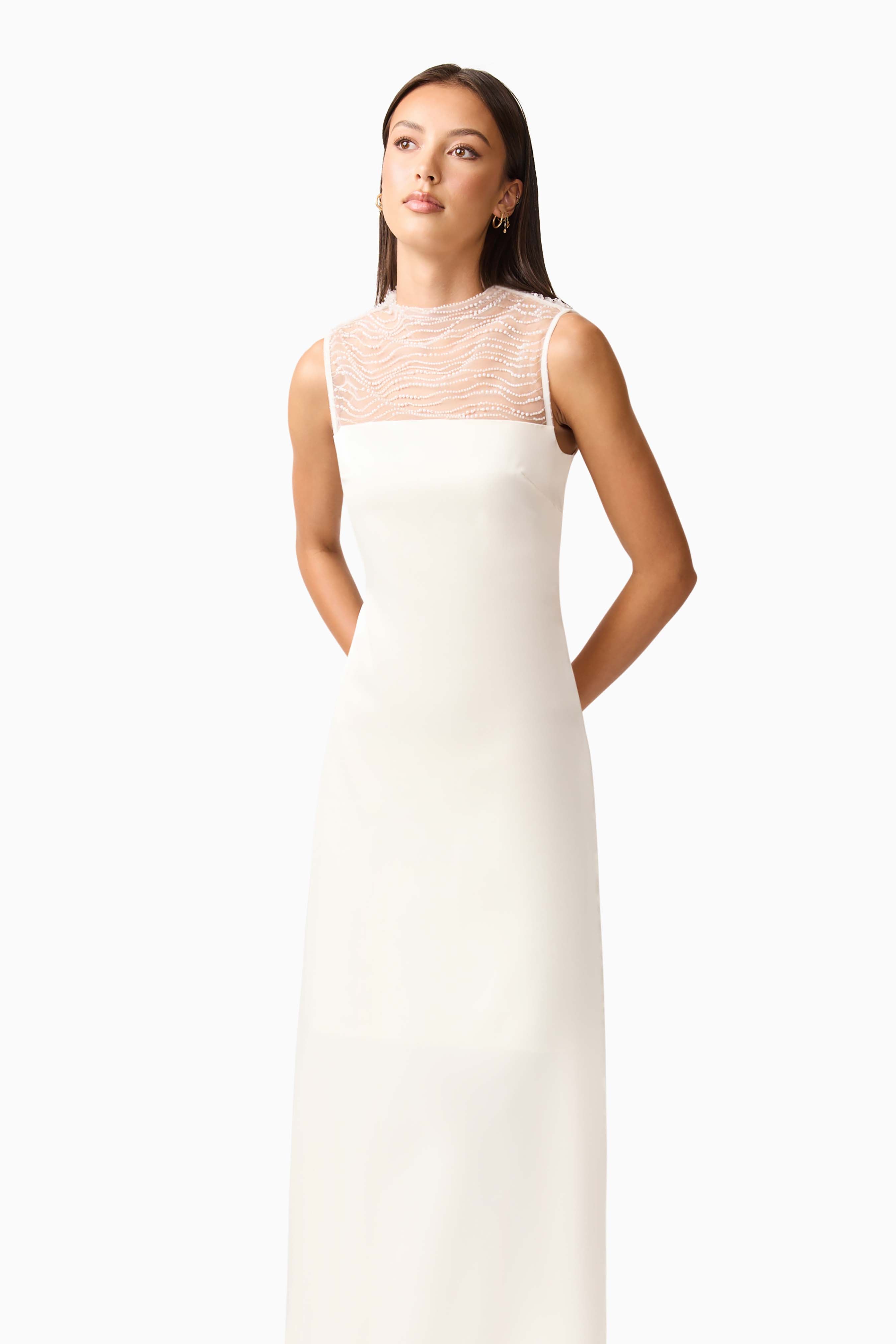 Margot Satin Gown in White