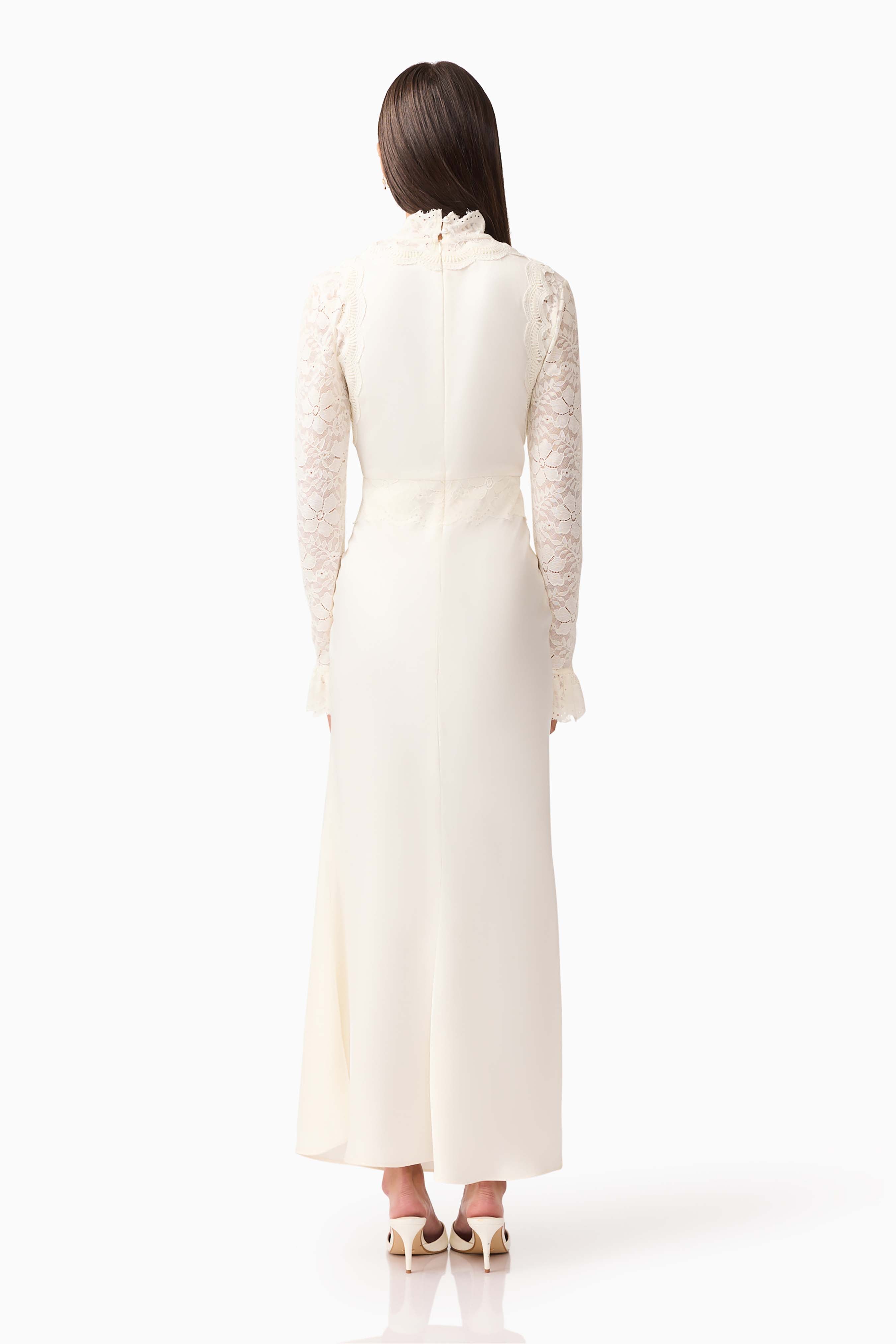 Margot Long Sleeve Gown in White