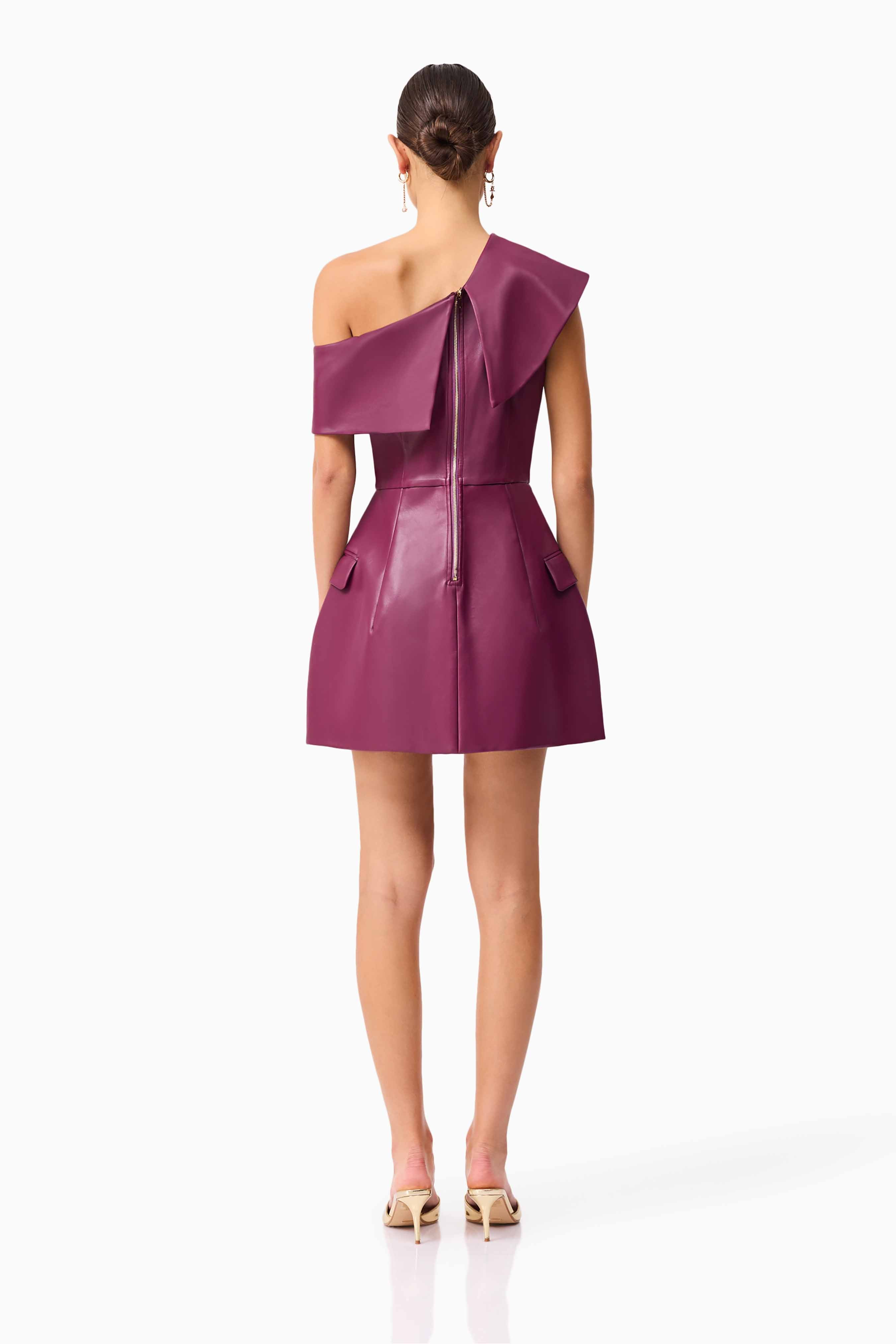 Nova Off The Shoulder Mini Dress in Purple