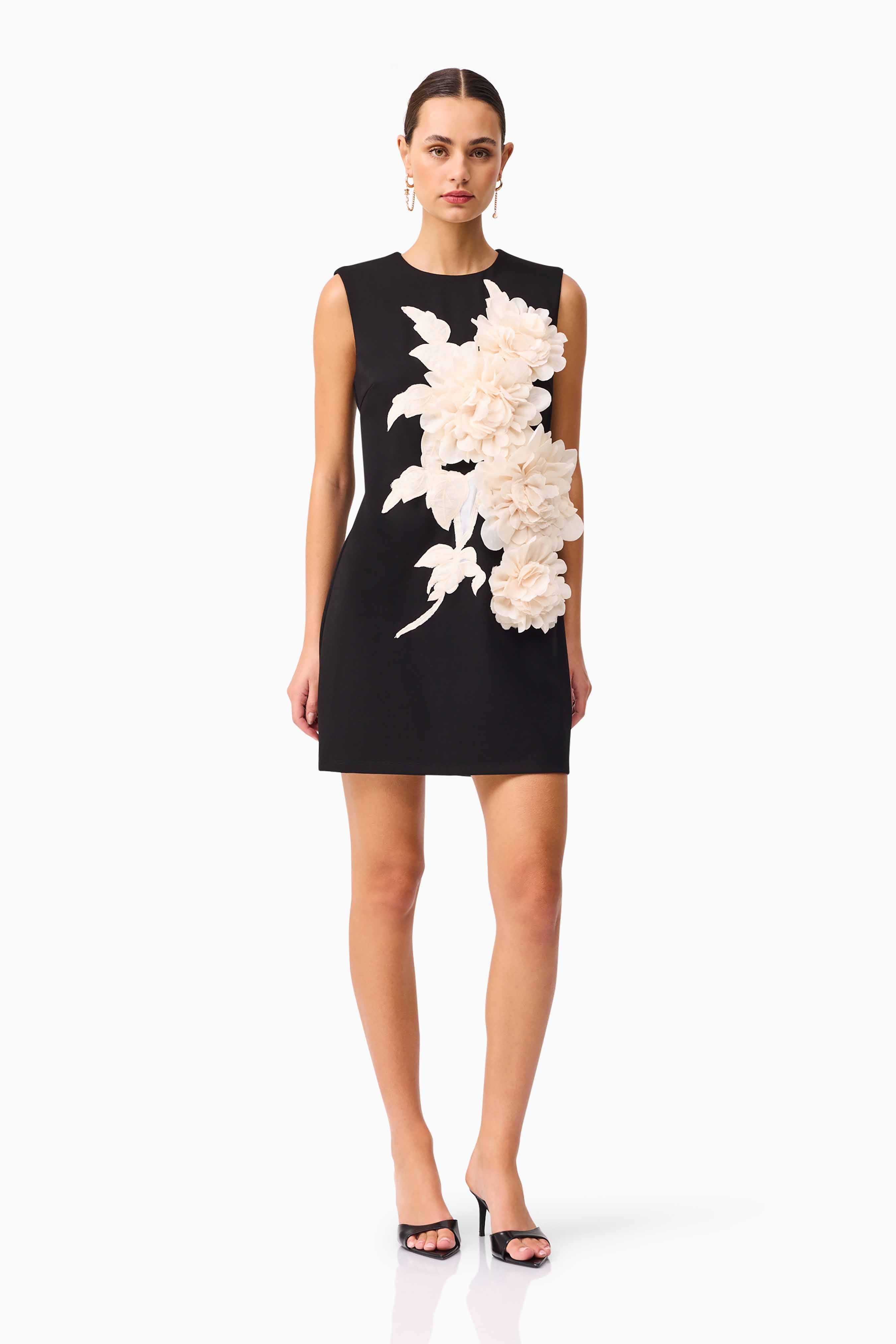 Zahara Shift Mini Dress in Black
