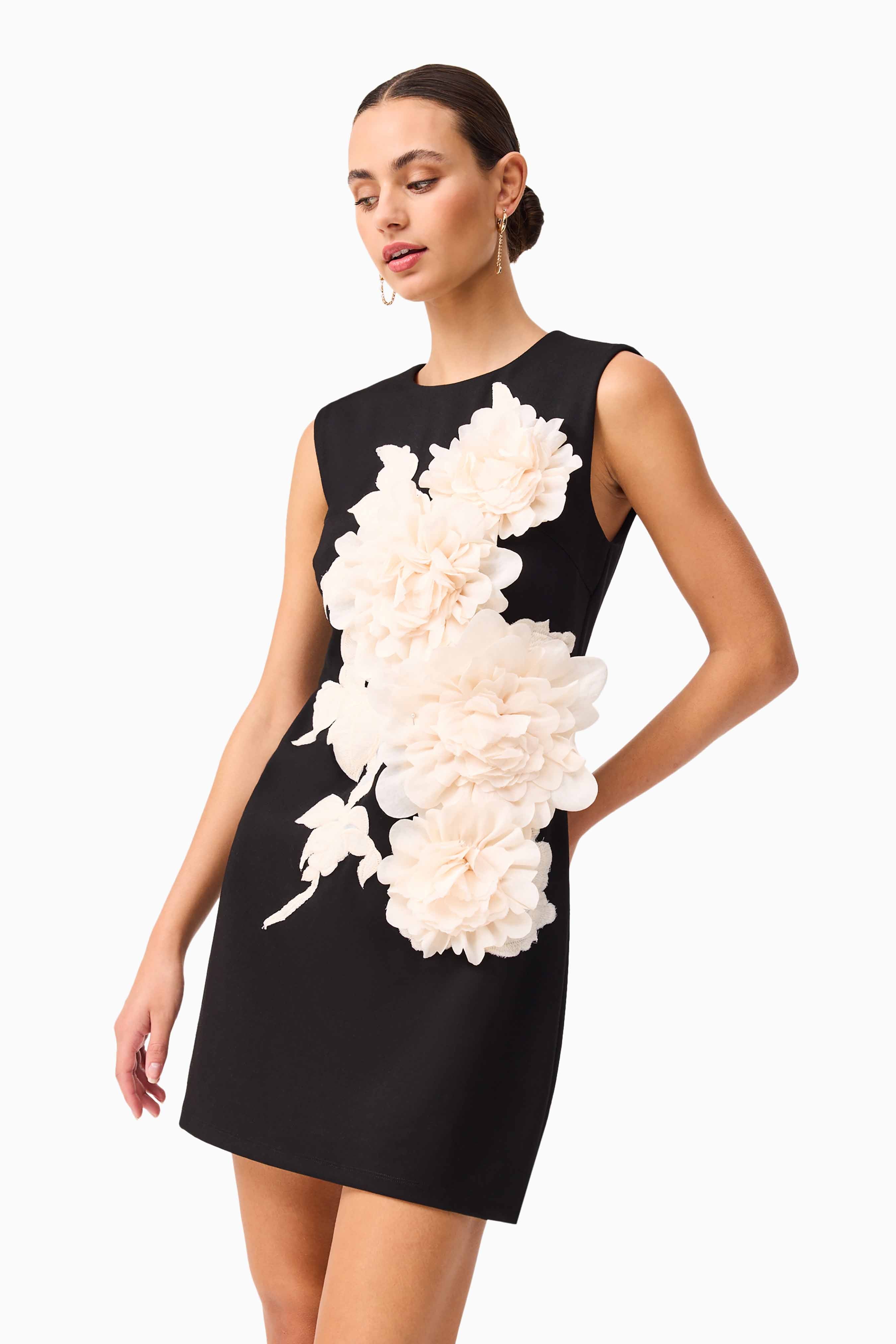Zahara Shift Mini Dress in Black