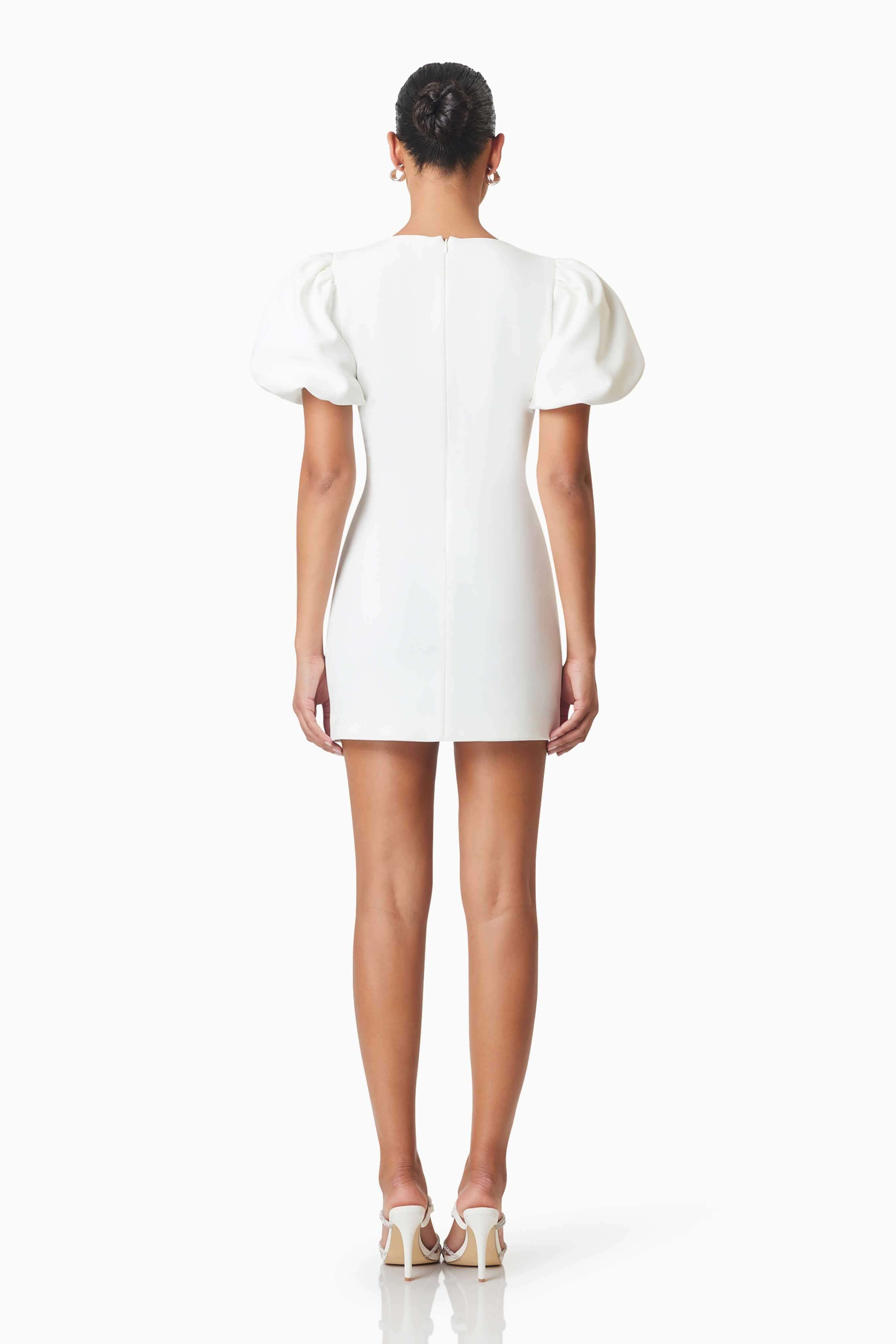 Delia Diamante Mini Dress In White