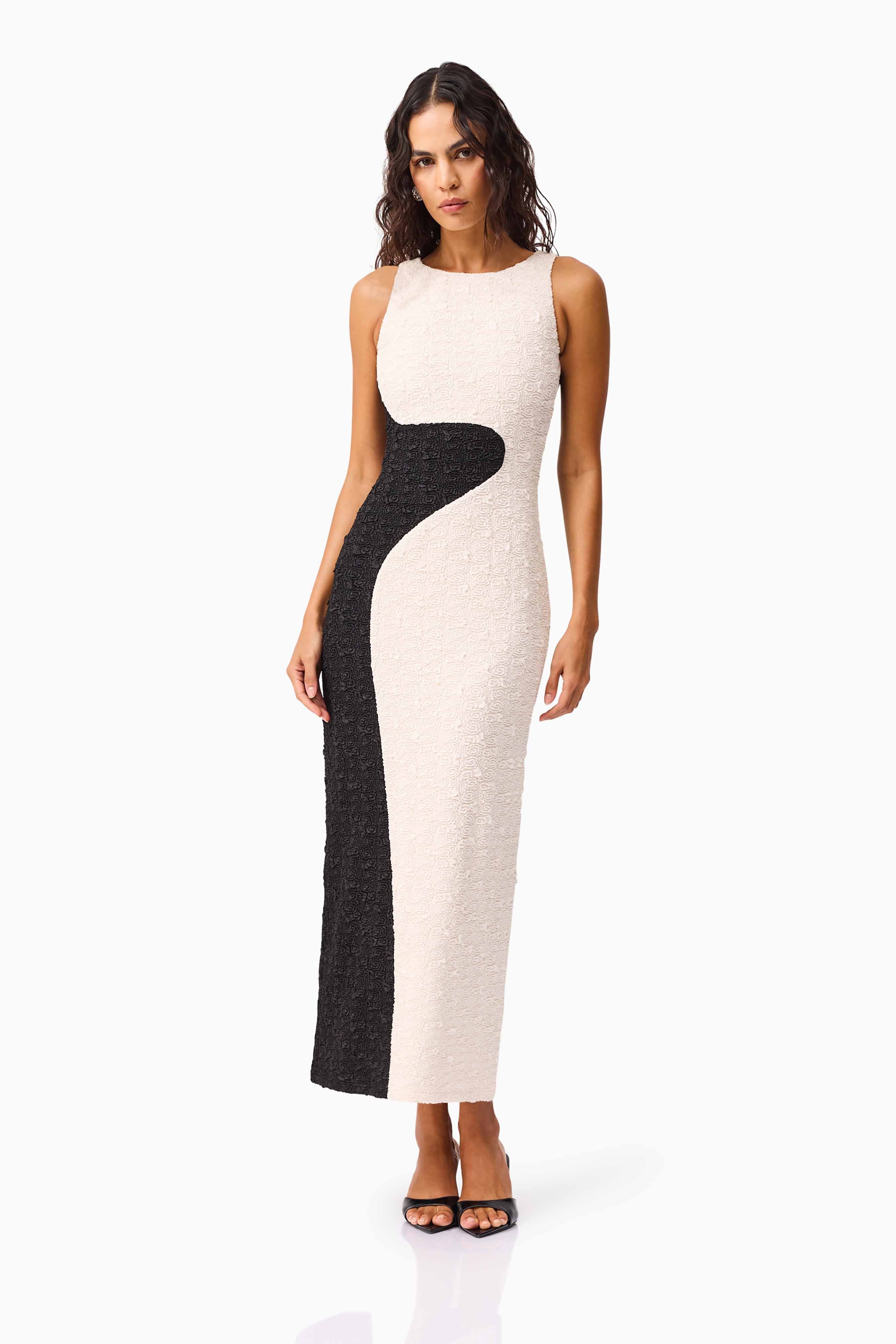 Paloma Contrast Gown in Black & White