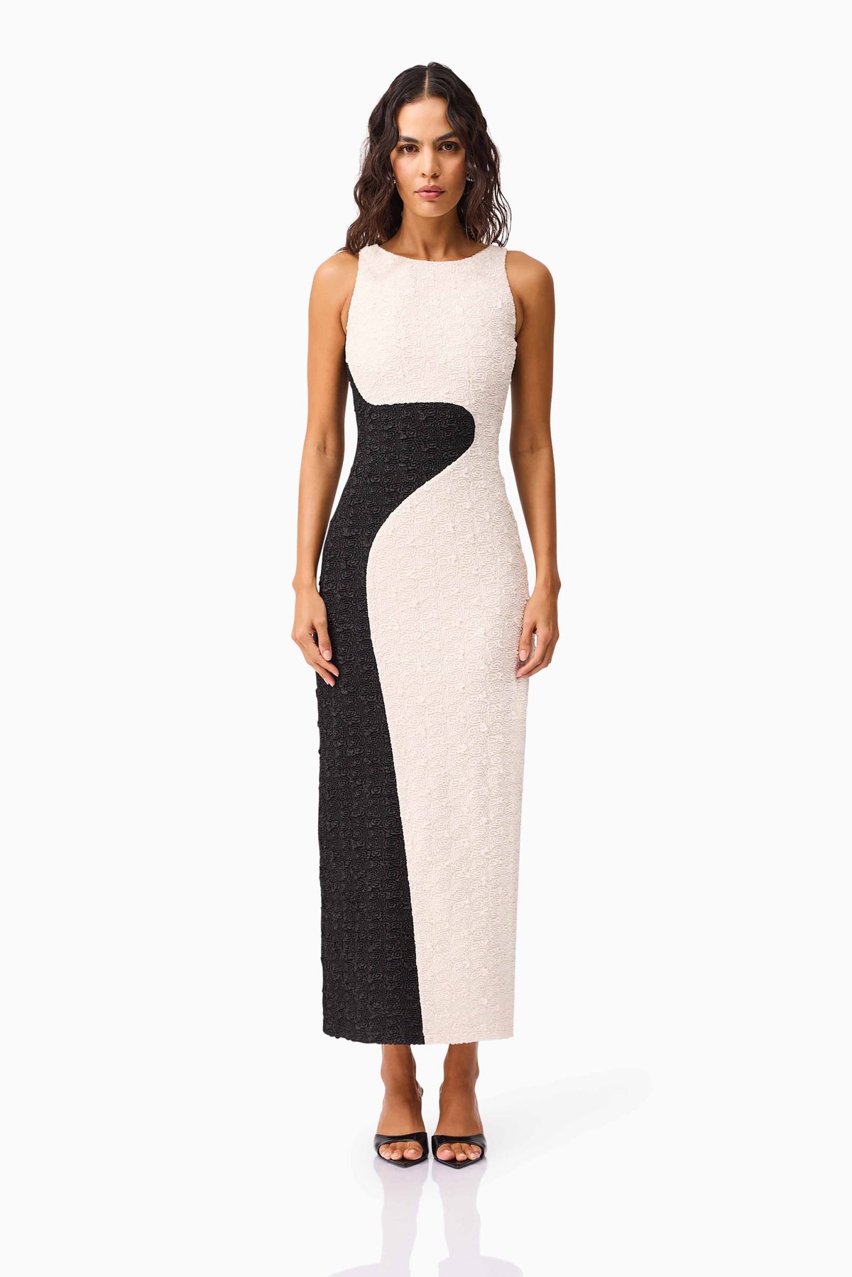 Paloma Contrast Gown in Black & White