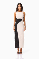 Paloma Contrast Gown in Black & White