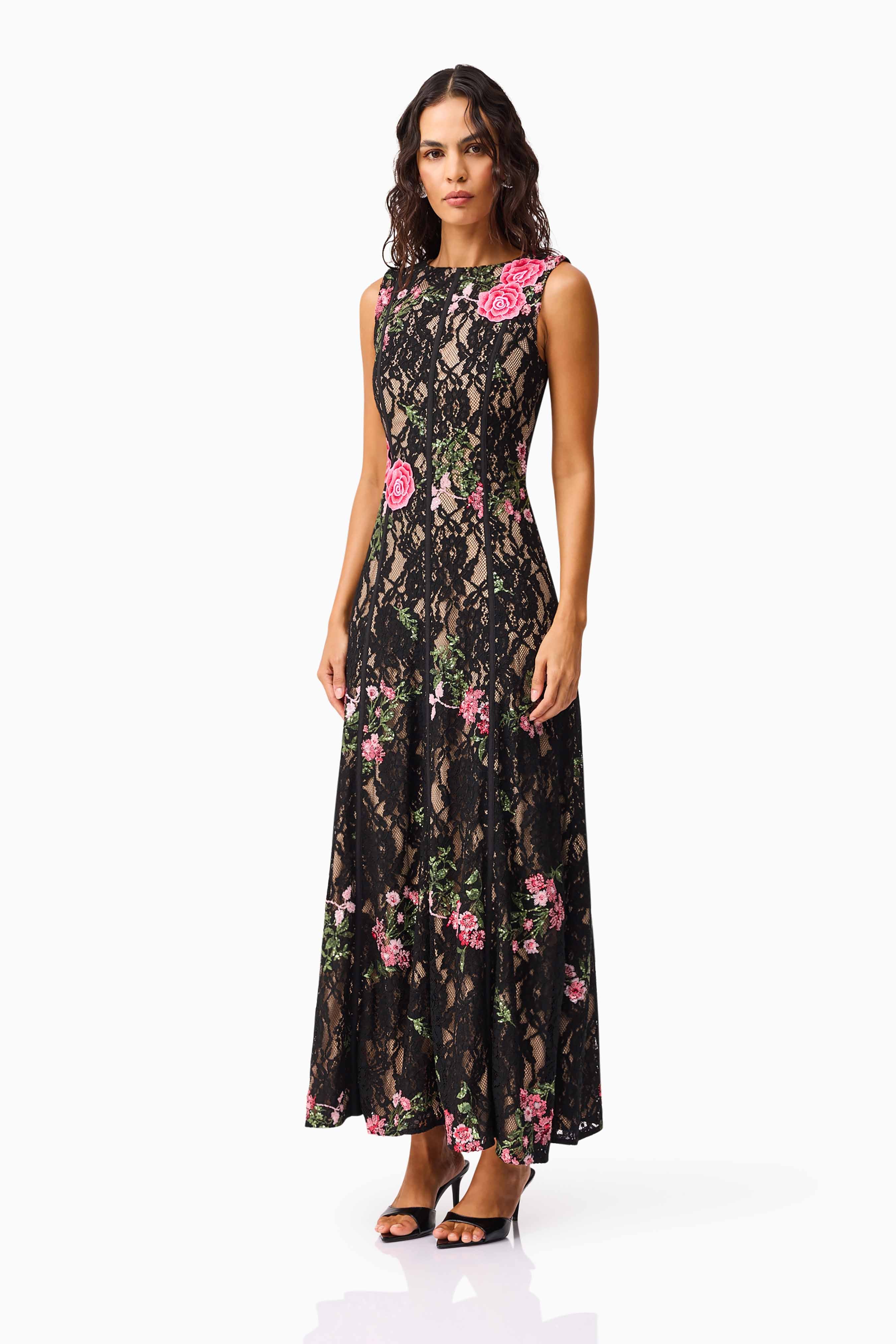 Morgaine Lace Gown in Black