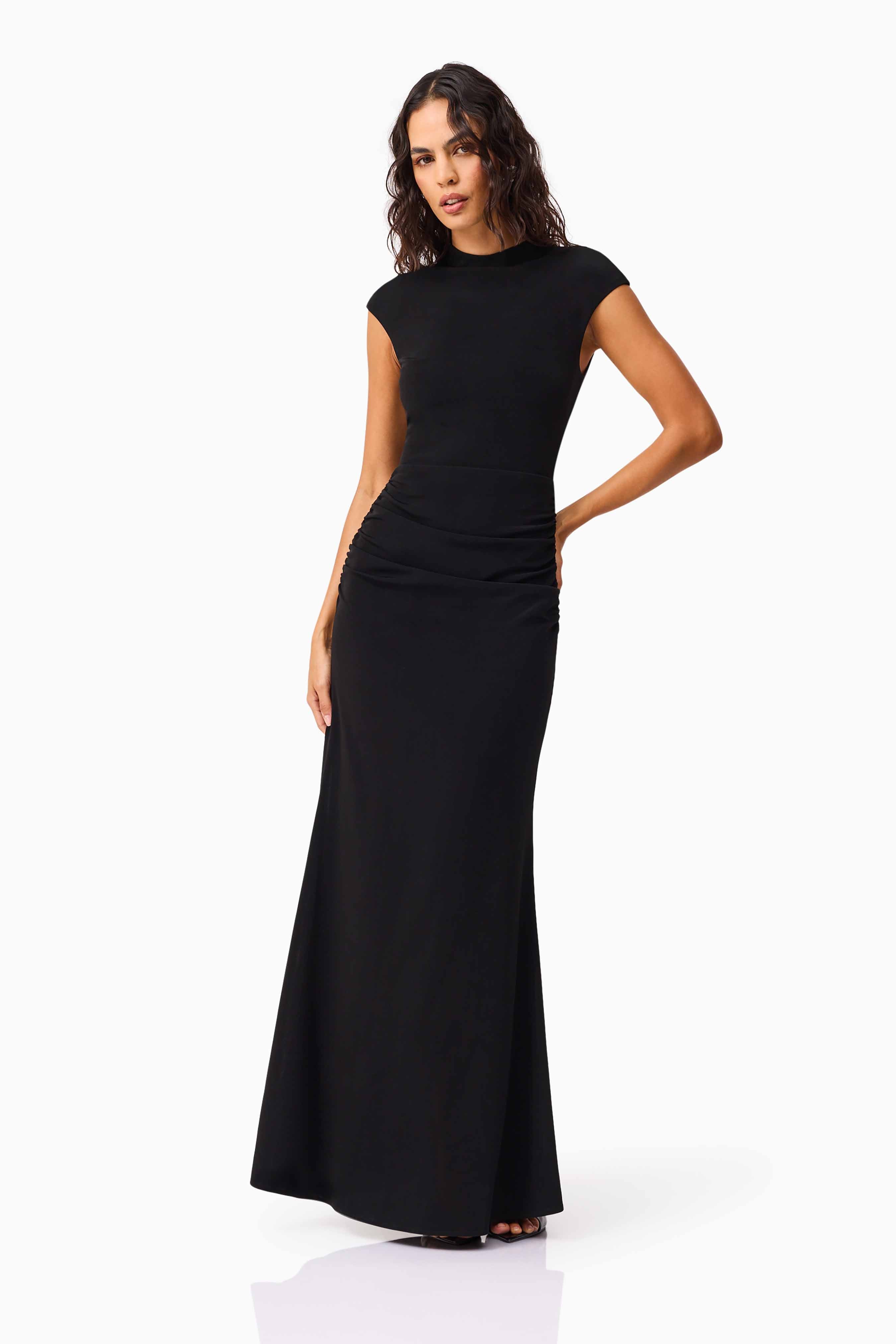 Danica High Neck Gown in Black